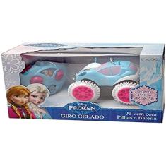 Carro de Controle Remoto Giro Gelado, Frozen, 3 Funções, Azul e Branco, Candide