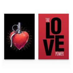 Quadro Kit Love Para Quarto Casa Nova Frase The Love Power - Bimper