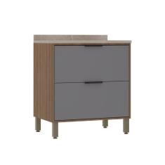 Balcão de Cozinha 80cm 2 Gavetões com Tampo Aspen Luciane Móveis