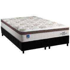 Cama Box Queen: Colchão Molas MasterPocket Ensacadas Plumatex   Personalle + Base CRC Suede Black(158x198)