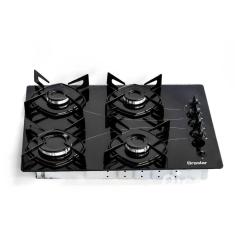 Cooktop 4 Bocas Braslar Pop A Gás Acendimento Automático Preto Bivolt