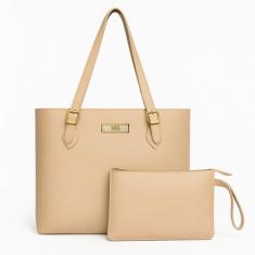 Kit Bolsa Feminina + Necesser Tendência Willibags, Nude, Cor