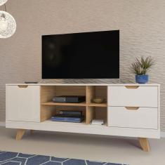 Rack Michigan Off White e Carvalho 160 cm