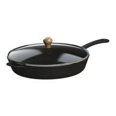 Frigideira Gourmet Cabo Ferro Tampa Vidro Libaneza 30 Cm