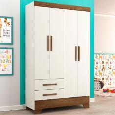 Guarda-Roupa Infantil 4 Portas 2 Gavetas Branco - Panorama Móveis