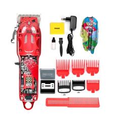 Máquina de cortar cabelo elétrica profissional, máquina de barbear 6500 rpm com marca transparente 100v/240v NG 320