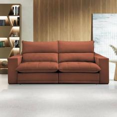 Sofá 2 Lugares Martinho Retrátil Boucle Terracota - Celflex