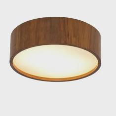 Plafon Sobrepor Redondo 30cm em Madeira Imbuia