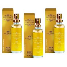 Kit 3 Perfume Fortune Masculino Amakha Paris Bolso Bolsa