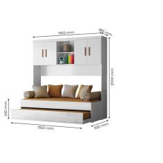 Jogo de Quarto Infantil Ônix Aéreo 4 Portas e Bicama Flex - Peternella Móveis