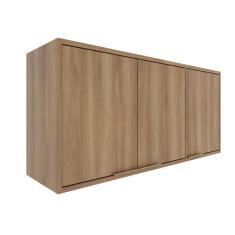 Armário Aéreo Para Cozinha 3 Portas 120cm Thalita Moveis Sul Nogal Manchester