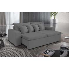 Sofá 2,10 Retrátil Topázio Com Molas Bonnel 3 Lugares Fabri Decor, Vel