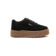PUMA Tênis infantil unissex de camurça Karmen Ii Idol, Puma Preto-puma Black-Puma Gold, 18