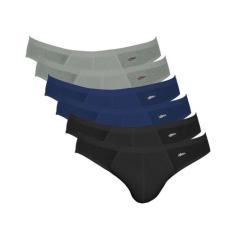 Kit 6 Cuecas Zorba Slip Algodão 791 Mho/Pto/Graf - M, Mho, Pto, Graf, 