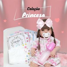 Boneca Bebê Reborn Realista 100 Silicone Linda com 13 Itens barata - C