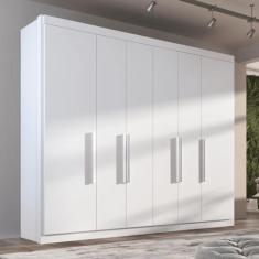 Guarda Roupa Casal Valencia 6 Portas 6 Gav - Tonielque Móveis, Branco
