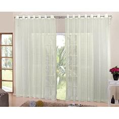 Cortina De Varão Voil Xadrez Pérola 4,00x2,80 Sala Quarto