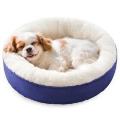 Love's cabin Cama de almofada redonda para cães e gatos, cama para animais de estimação de 63,5 cm para cães pequenos ou médios, fundo antiderrapante e resistente à água, camas para animais de