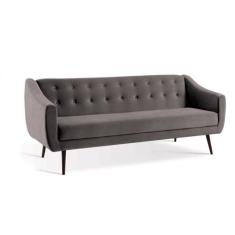 Sofá-Cama Casal 3 Lugares Beatriz Veludo Cinza