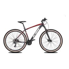   Bicicleta Aro 29 Ksw Xlt 24v K7 Câmbios Shimano Freio Hidráulico Garfo com Trava Pneu Faixa Bege - Preto\Vermelho\Branco