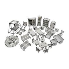 Kit Casinha Bonecas Decor Mirian Sonhos 29 Moveis S+B Darama