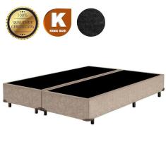 Base Cama Box King Bipartido 1,93 x 2,03 x 0,40 Suede Amassado Lobbox - Bege