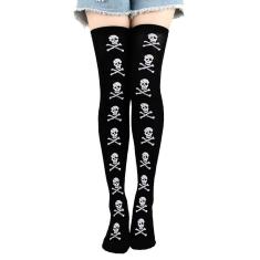Meia 7/8 Longa Adulto Festa Fantasia Halloween Cosplay: Modelo Caveira Pirata