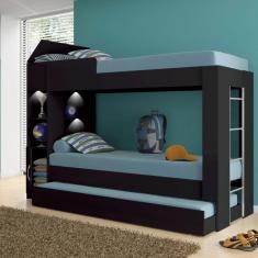 Beliche Ditália Cama Auxiliar Com Kit Luz Cm-15 Preto