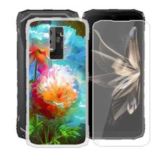 AQGGIIXY Capa de telefone para Doogee Blade 10 Ultra (16.7 cm) capa com 1 x película protetora de vidro temperado, TPU macio fino [à prova de choque X anti-amarelo] capa transparente, para capa Doogee