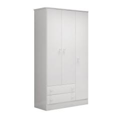 Guarda Roupa Infantil 3 Portas E 2 Gavetas Branco