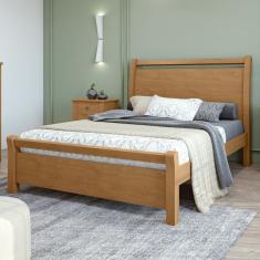 Cama Casal Reali Móveis Lopas Amêndoa Clean
