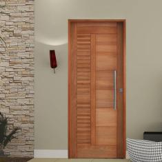 Kit Porta De Madeira Pivotante 210X72Cm Batente 14Cm Fechadura 803 Rolete 3B Porto Velho Tauari