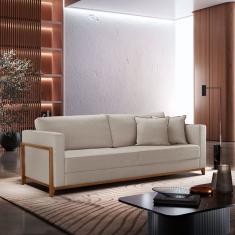 Sofá Paris 03 Lugares 194 Cm Boucle Bege