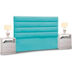 Cabeceira Cama Box Casal King 195cm Greta Suede E 2 Mesas De Cabeceira Flex Dm1 Branco - Mpozenato Suede Bege