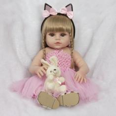 Boneca Reborn Loira Coelhinha 46cm Fala 30 Frases Com Itens - Cegonha 