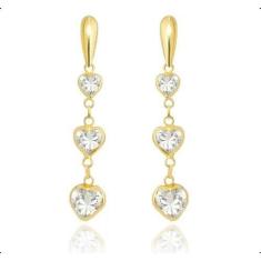  Brinco Com Pedras de Zircônias Ouro 18K - S.Demór Jóias