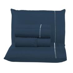 Jogo de Cama Casal 4 Peças Percal 400 Fios 100 Algodão  Ponto Palito  