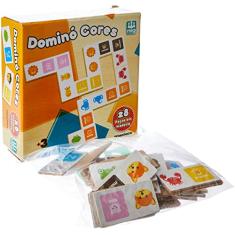 Jogo Pedagógico Dominó Cores Infantil 28 Pcs Colorido Nig