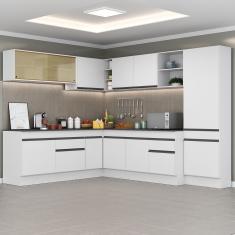 Armário De Cozinha Completa De Canto Mp2100.964 Branco/Preto