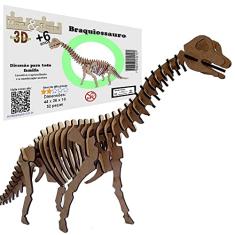 Brinquedo Quebra Cabeça 3D Dinossauro Braquiossauro Mdf