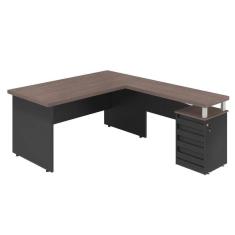 Mesa Em L 1.8 Brasil Freijo Preto