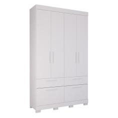 Guarda Roupa 4 Portas 3 Gavetas 1 Basculante 100% Mdf Porto Panan Branco