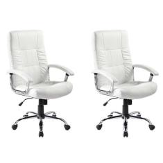 Conjunto Com 2 Cadeiras De Escritório Presidente Giratórias O