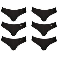 Kit com 6 Cuecas Zorba Slip Algodao 772, Preto, GG