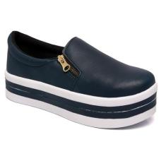 Slip On Yate Com Zíper Tenis Feminino Plataforma Sola Alta Macio - Lay
