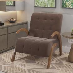 Poltrona do Papai em Veludo Pés em mdf Garden