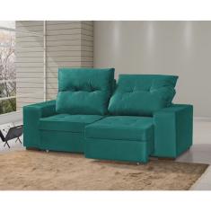 Sofá Retrátil E Reclinável 3 Lugares 200Cm Com Baú Malaquita