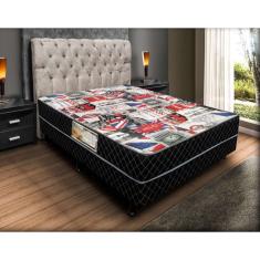 Cama Box Conjugado Casal Estrutura Ortopédica 138x188x43