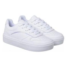 Tenis Feminino Casual Branco Com Recortes Confortável Lançamento Origi