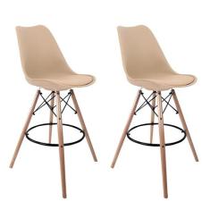 Conjunto com 2 Banquetas Saar Bege - Mobly